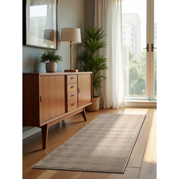 Covor tip traversă bej 80x240 cm Perles Tourmaline – Elle Decoration-image-1