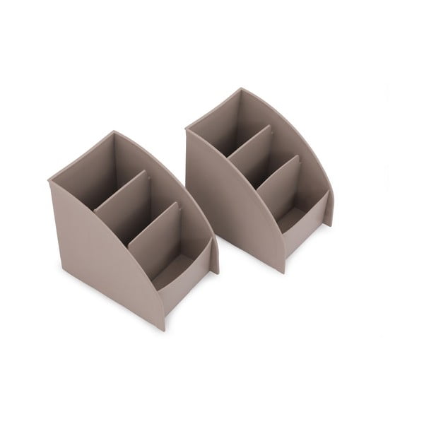 Organizator de baie bej pentru cosmetice din plastic – Hermia-image-1