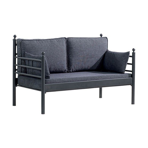 Canapea de grădină gri din metal Manyas – Floriane Garden