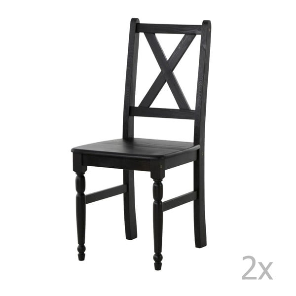 Set de 2 scaune 13Casa Brigitte, negru