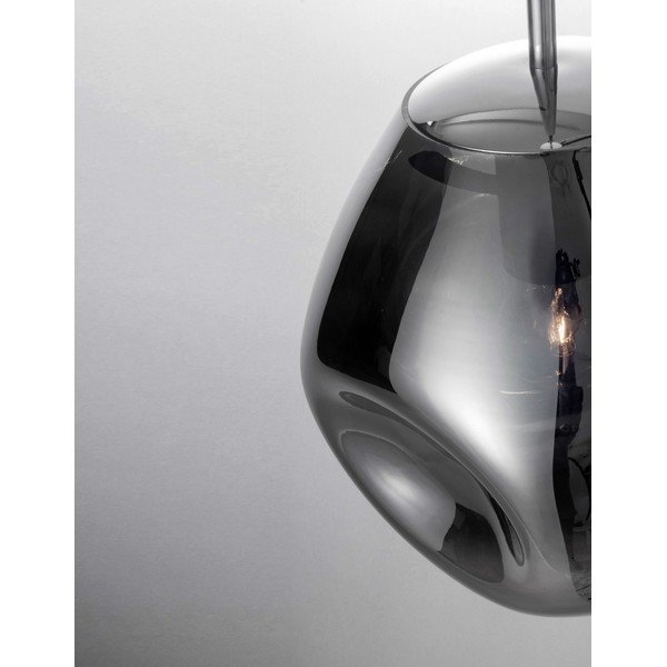 Lustră argintiu-lucios din sticlă ø 25 cm Lava – Nova Luce-image-1