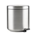 Coș de gunoi argintiu mat cu pedală din oțel inoxidabil 4 l Ume – Zone