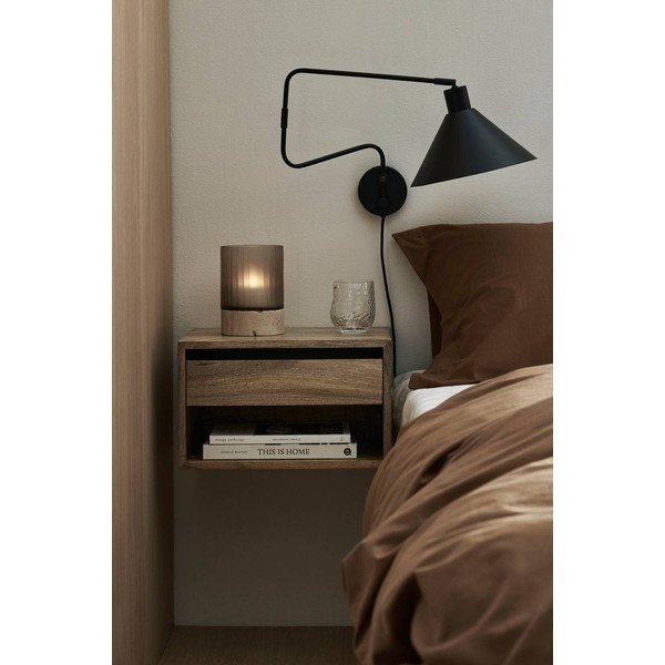 Noptieră în culoare naturală suspendată/cu rafturi din lemn de mango Cilla – Ellos Home-image-1