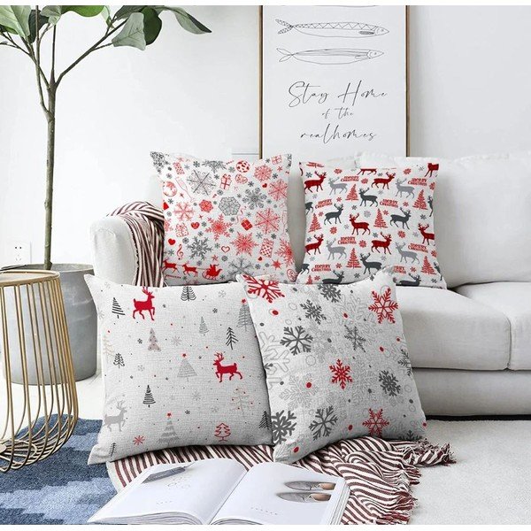 Fețe de pernă 4 buc. 43x43 cm  cu model de Crăciun Merry Christmas – Mila Home