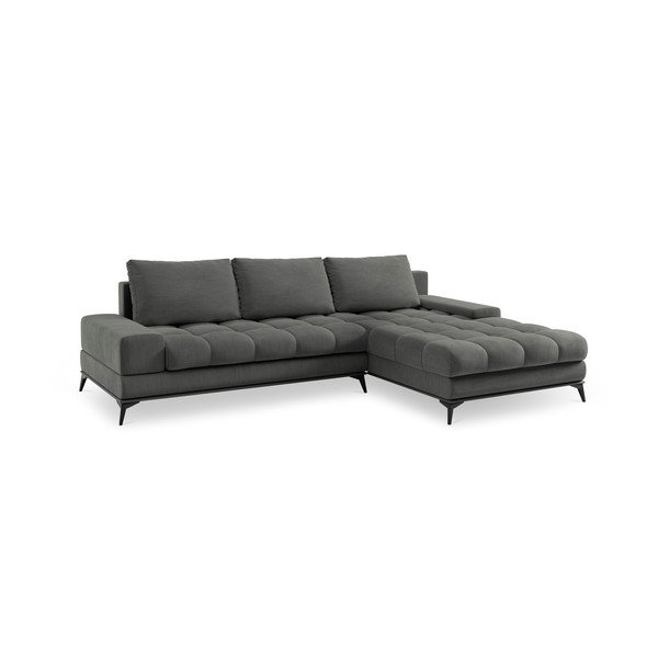 Colțar extensibil cu șezlong pe partea dreaptă Windsor & Co Sofas Deneb, gri închis-image-3