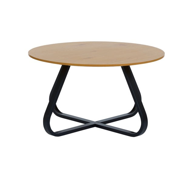 Măsuță de cafea în culoare naturală rotundă cu blat cu aspect de lemn de stejar ø 80 cm Cesura – Unique Furniture