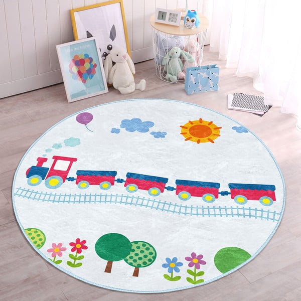 Covor pentru copii albastru deschis ø 100 cm Comfort – Mila Home-image-4