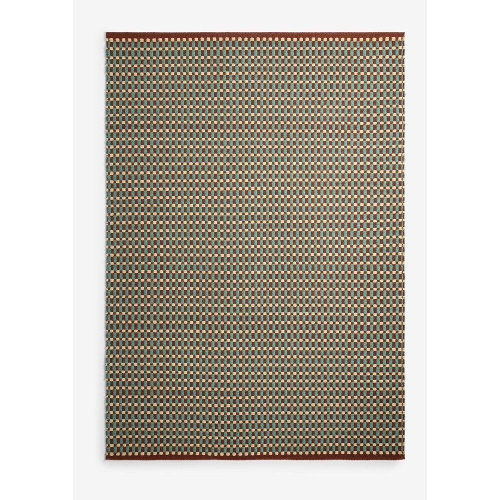 Covor albastru-verde țesut manual din amestesc de lână 120x170 cm Ember – MADE