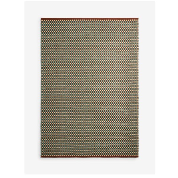 Covor albastru-verde țesut manual din amestesc de lână 200x290 cm Ember – MADE