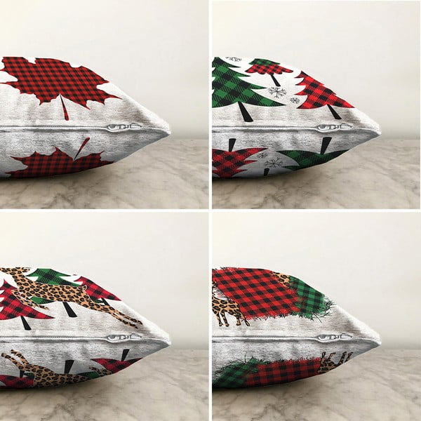 Set 4 fețe de pernă din chenille Minimalist Cushion Covers Leaf, 55 x 55 cm-image-1