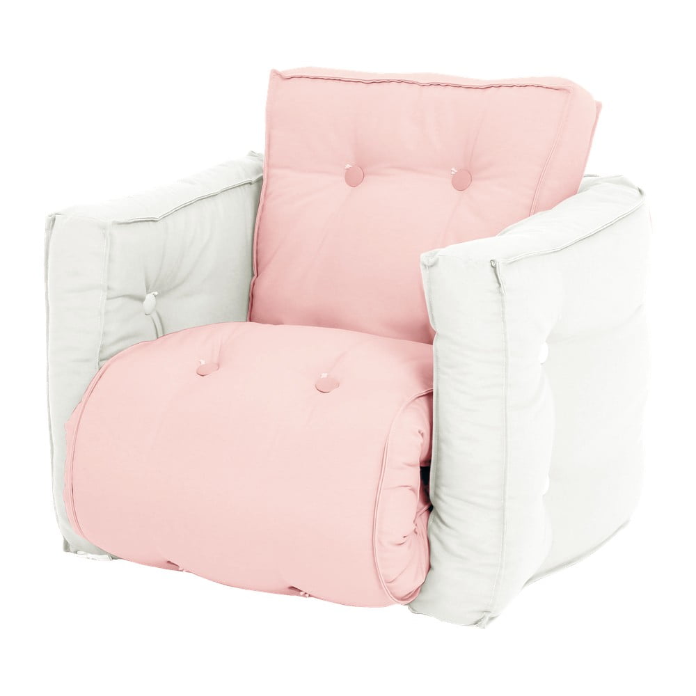 Fotoliu extensibil pentru copii Karup Design Mini Dice Pink//Creamy