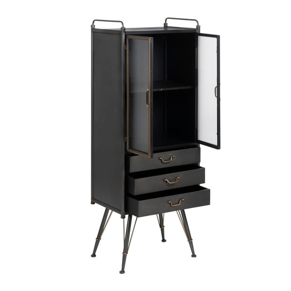 Vitrină neagră din metal 58x150 cm Brick – Ixia-image-2