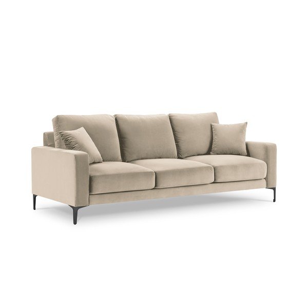 Canapea cu tapițerie din catifea Kooko Home Harmony, 220 cm, bej-image-2