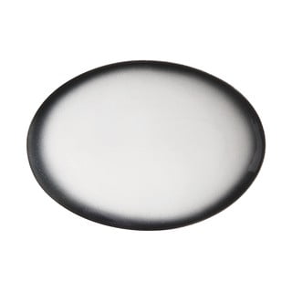 Farfurie ovală din ceramică Maxwell & Williams Caviar, 30 x 22 cm, alb - negru
