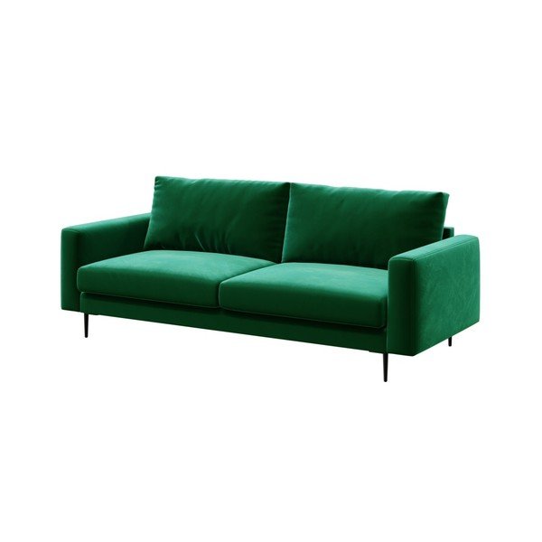 Canapea din catifea devichy Levie, 222 cm, verde închis-image-2