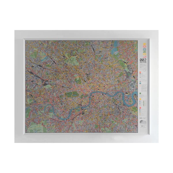 Hartă magnetică Londra The Future Mapping Company London Street Map, 130 x 100 cm