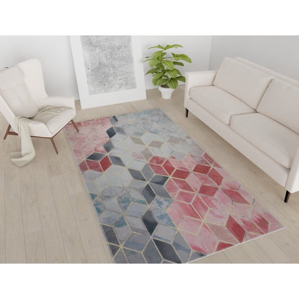 Covor roz /gri  lavabil 80x150 cm – Vitaus-image-1