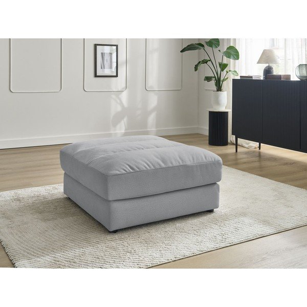 Taburet gri deschis cu tapițerie din catifea Sierra – Bobochic Paris-image-1