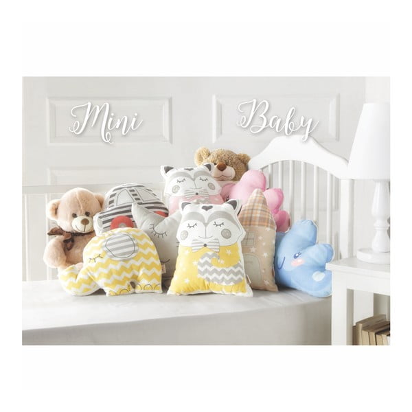 Pernă din amestec de bumbac pentru copii Mike & Co. NEW YORK Pillow Toy Hurro, 21 x 40 cm, gri-image-1