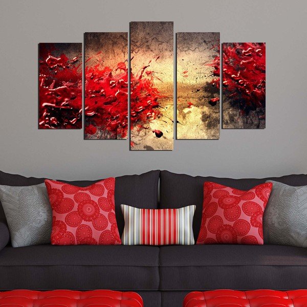 Tablou din mai multe piese Battle Of Red-image-1