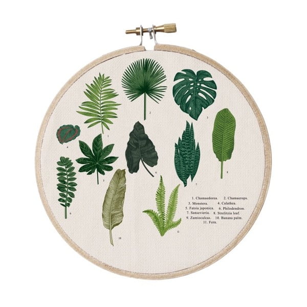 Decorațiune de perete Surdic Stitch Hoop Leafes Index, ⌀ 27 cm