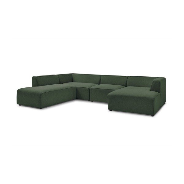 Colțar modular verde (cu colț pe partea stângă/în formă de "U") Megeve – Bobochic Paris