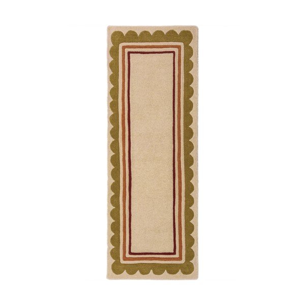 Covor tip traversă în culoare naturală țesut manual din lână 80x230 cm Lois – Flair Rugs