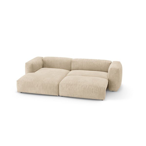 Colțar modular crem extensibil cu tapițerie din catifea (cu colț pe partea stângă/cu șezlong) – Micadoni -image-4