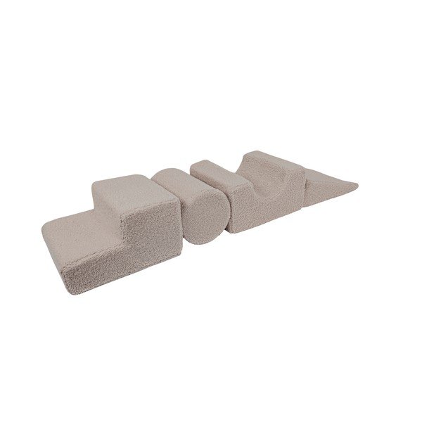 Teren de joacă din spumă gri 4 buc. din material textil înălțime 30 cm 45x170 cm Montessori – Meowbaby