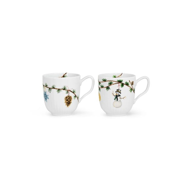 Set 2 căni de Crăciun din porțelan Kähler Design, 330 ml