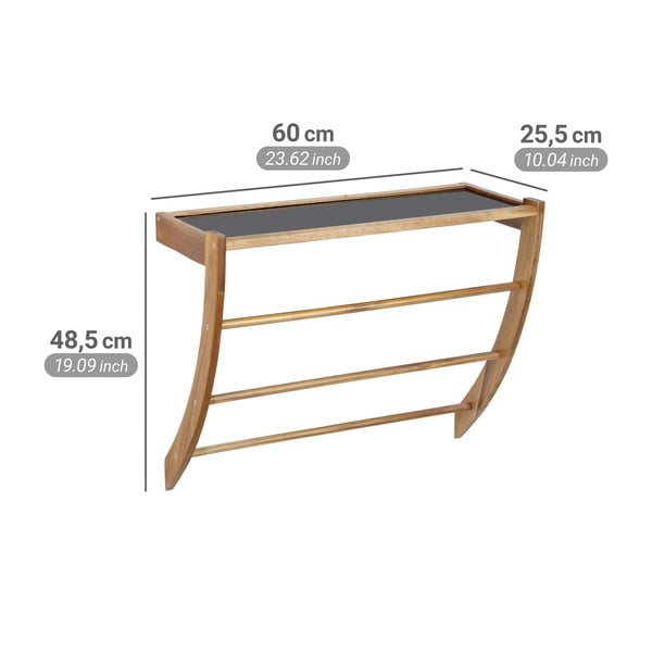Suport pentru prosoape în culoare naturală închisă de montat pe perete din lemn Fondi – Wenko-image-4