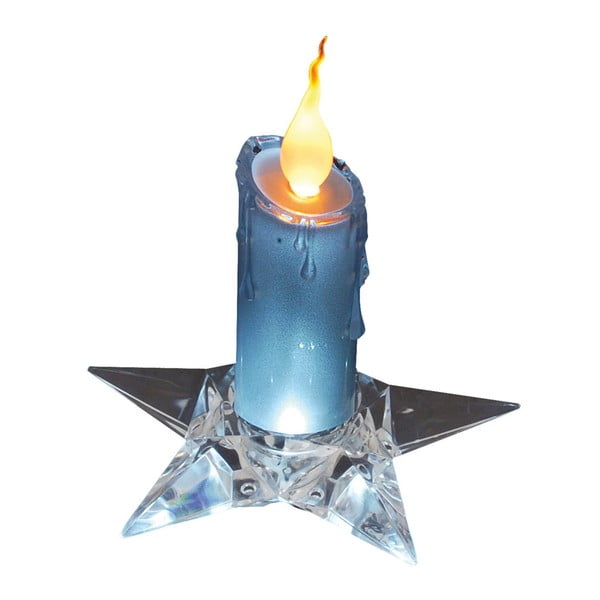 Lumânare decorativă pe piedestal Naeve, înălțime 16 cm, albastru