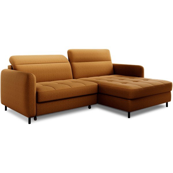 Colțar galben extensibil/cu spațiu de depozitare cu tapițerie din catifea (cu colț pe partea dreaptă/cu șezlong) Gomsi – ELTAP-image-2