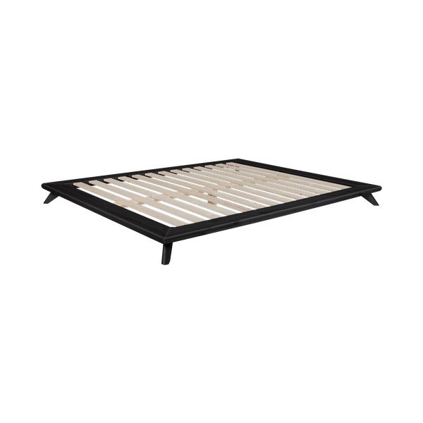 Pat dublu din lemn de pin cu saltea Karup Design Senza Comfort Mat Black/Black, 160 x 200 cm-image-3