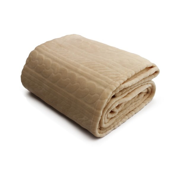 Pătură, bej, Domarex Luxury Wool, 130x160 cm