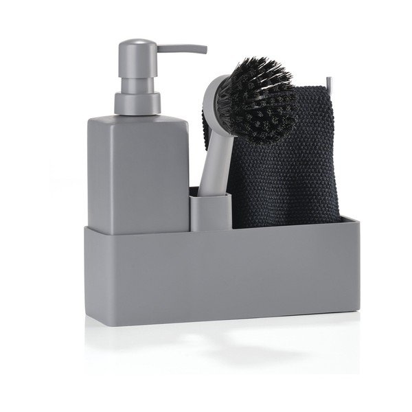 Suport pentru accesorii de spălat gri din plastic/din silicon Singles – Zone