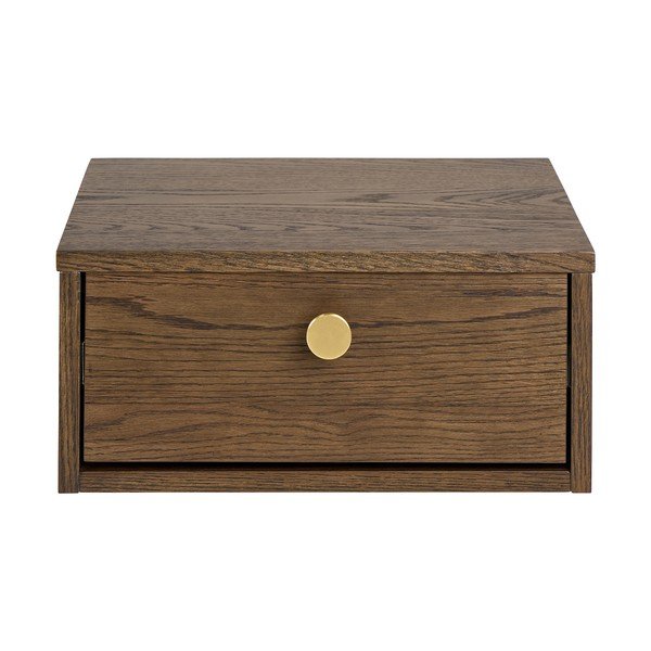 Noptieră în culoare naturală închisă cu aspect de lemn de stejar Monfort – Actona