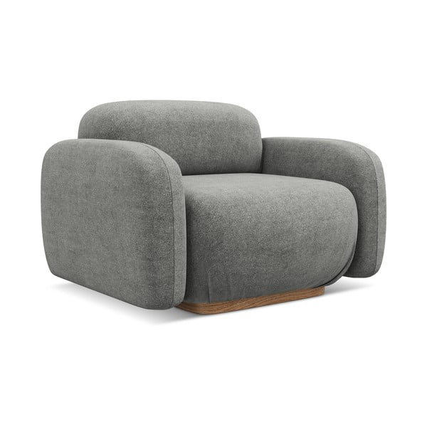 Modul pentru canapea modulară gri cu tapițerie din țesătură bouclé Ailani – Makamii