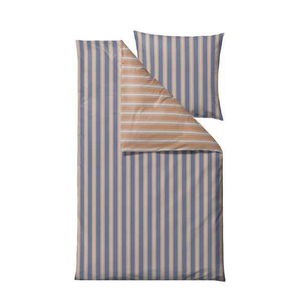 Lenjerie de pat albastru/portocaliu din bumbac organic pentru pat de o persoană 135x200 cm Nordic – Södahl