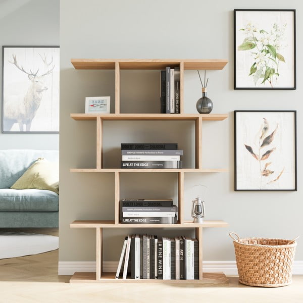 Bibliotecă cu aspect de lemn de stejar 90x127 cm Harmon – Kalune Design-image-2