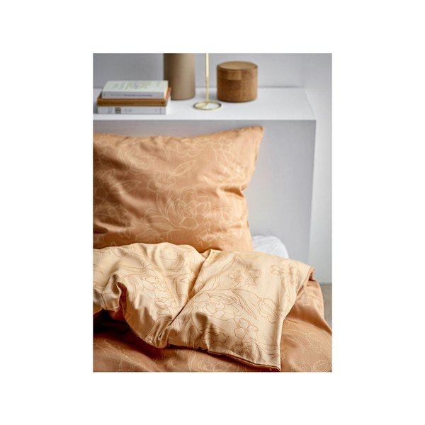 Lenjerie de pat din bumbac organic satinat Södahl Infinity, 140 x 220, portocaliu-image-1