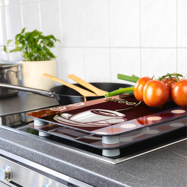 Set 2 protecții din sticlă pentru aragaz Maximex Coffee, 52 x 30 cm-image-1