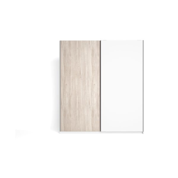 Dulap alb în decor stejar cu uși glisante 182x200 cm Sahara - Marckeric