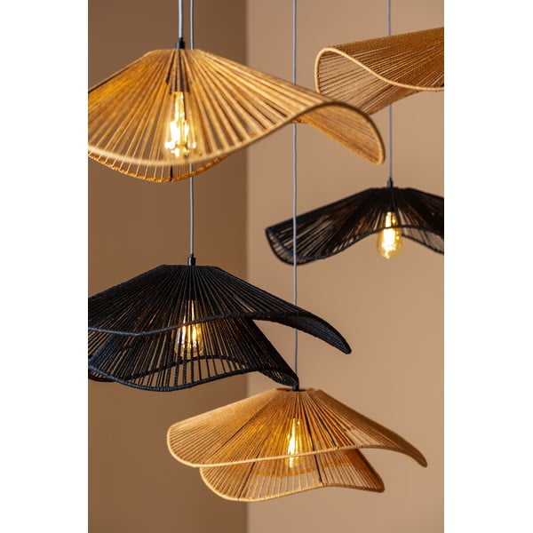 Lustră aurie cu abajur din sfoară din hârtie ø 62 cm  Sombra  – Leitmotiv-image-4