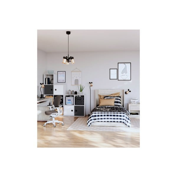 Lustră pentru copii neagră/aurie cu abajur din metal Mouse – GTV-image-1