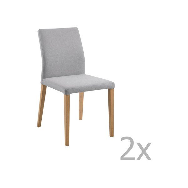 Set 2 scaune Actona Zina Dining Set, gri deschis