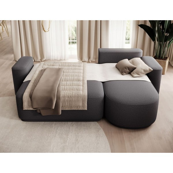 Colțar gri închis extensibil/cu spațiu de depozitare cu tapițerie din chenille (cu colț pe partea dreaptă/cu șezlong) Aurumm – ELTAP-image-4