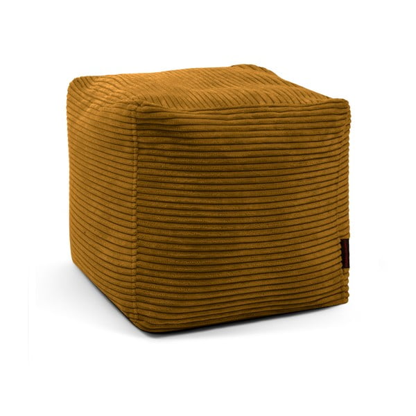 Fotoliu bean bag galben muștar cu tapițerie din catifea reiată Up! MooG – SLOWDOWN