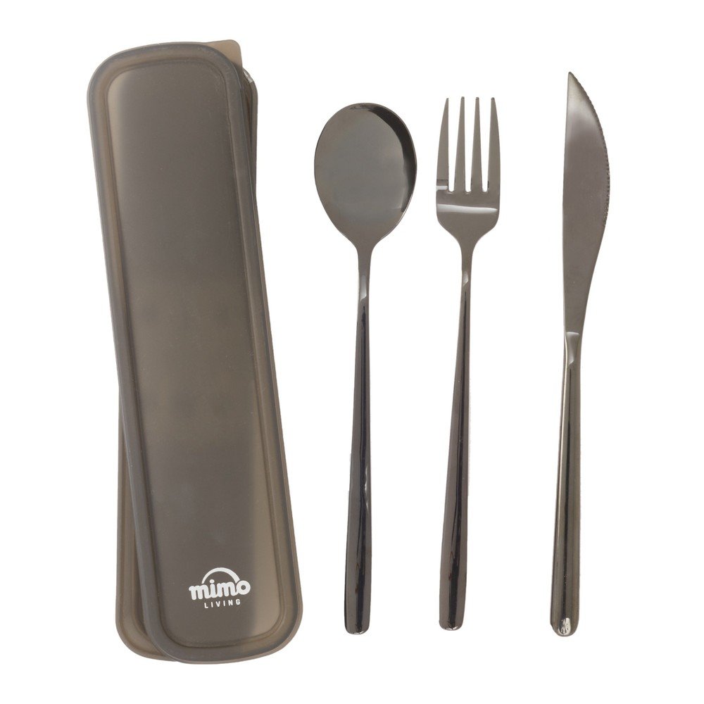 Tacâmuri negru din oțel inoxidabil 3 buc. Mimo – Premier Housewares