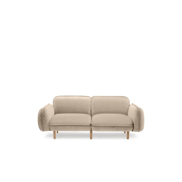 Canapea bej cu tapițerie din stofă bouclé 188 cm Bean – EMKO